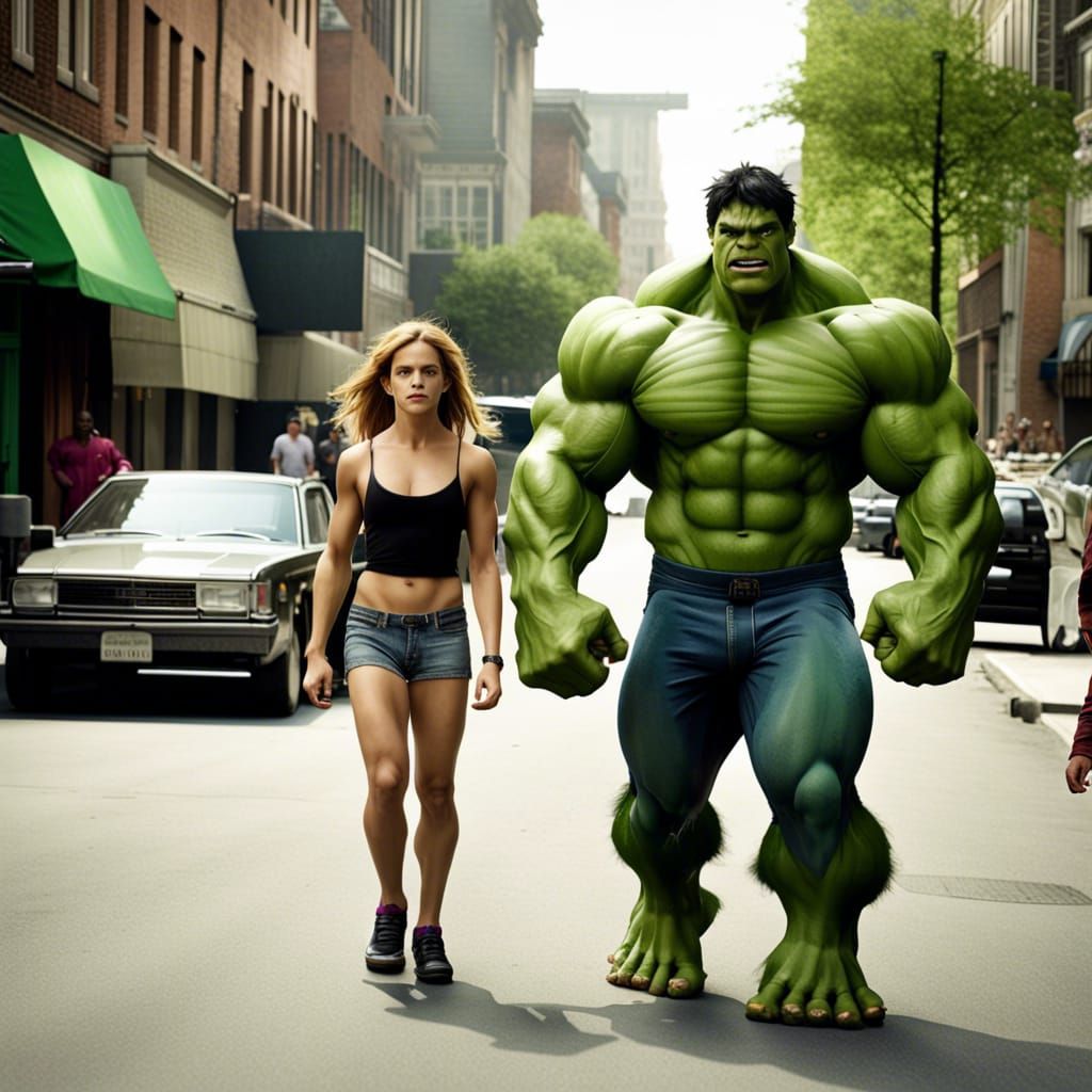 Hulk on a vacation with his dream girl