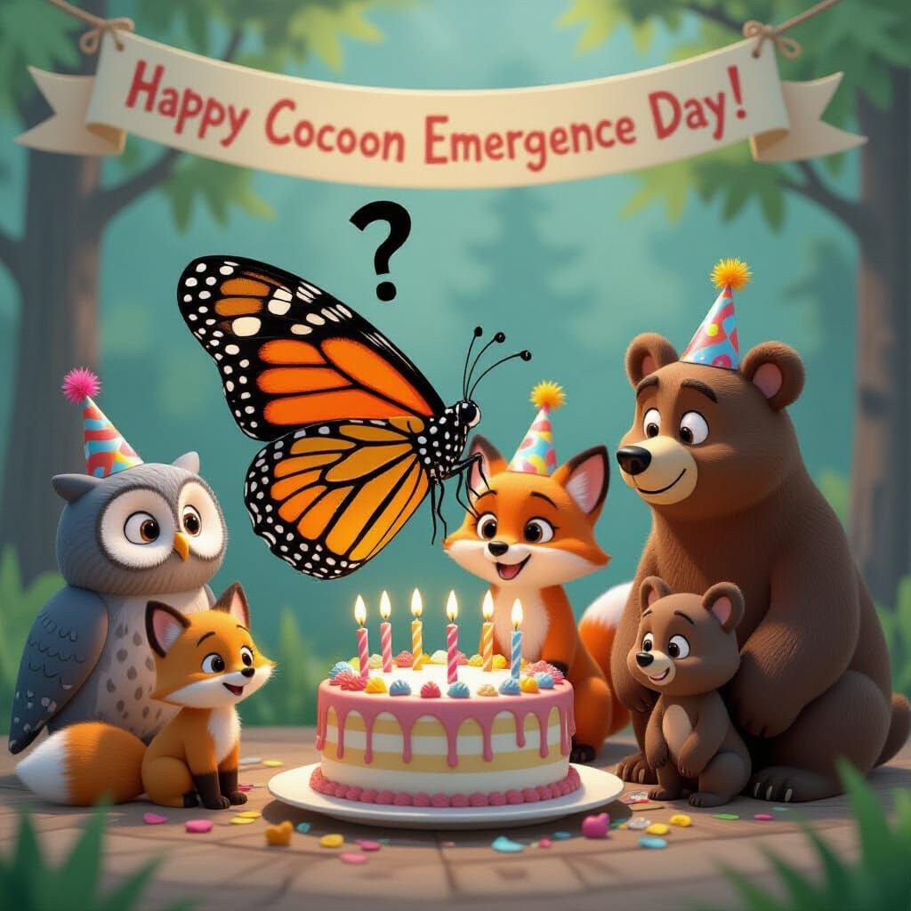 Monarch Butterfly Celebrates Cocoon Emergence Day
