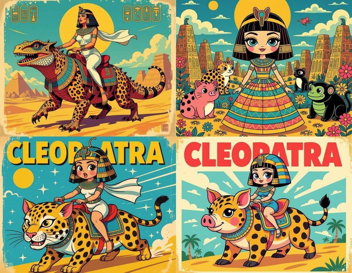 Bizarre Mutant Cleopatra: Kawaii 1950s Horror Poster