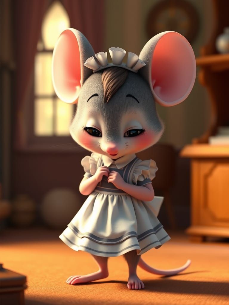 Cute shy mouse