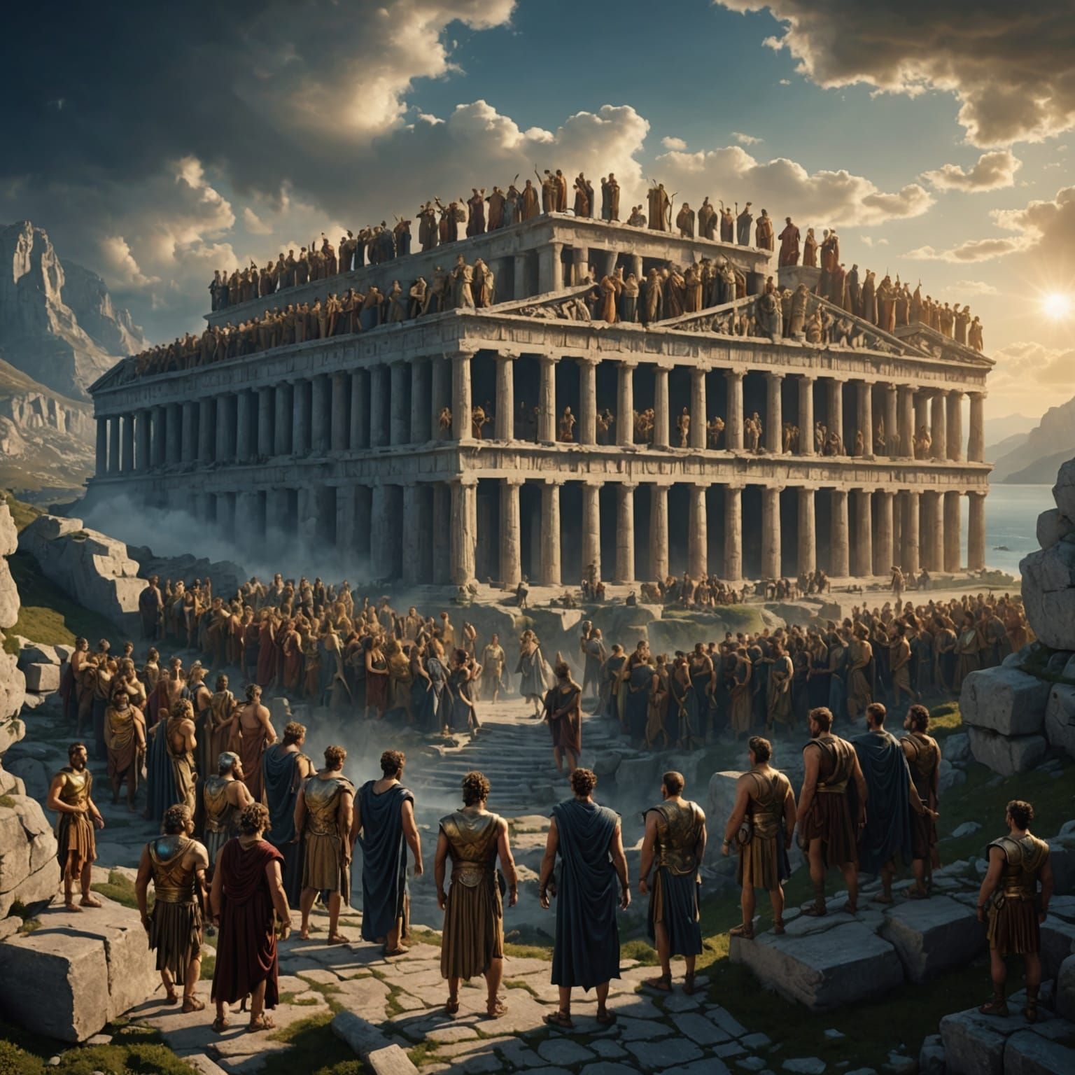 Twelve Greek Gods on Mount Olympus