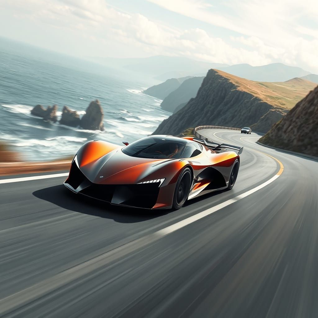 Futuristic Sports Car Conquers Coastal Highway