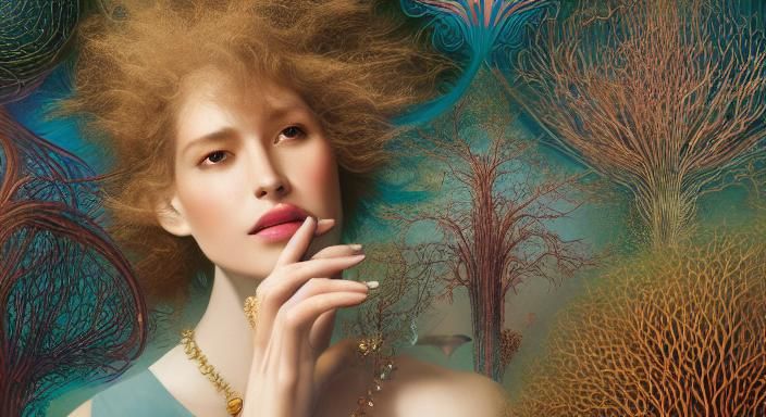 Ethereal Music Woman: Hyper-Detailed Surrealism in 8k