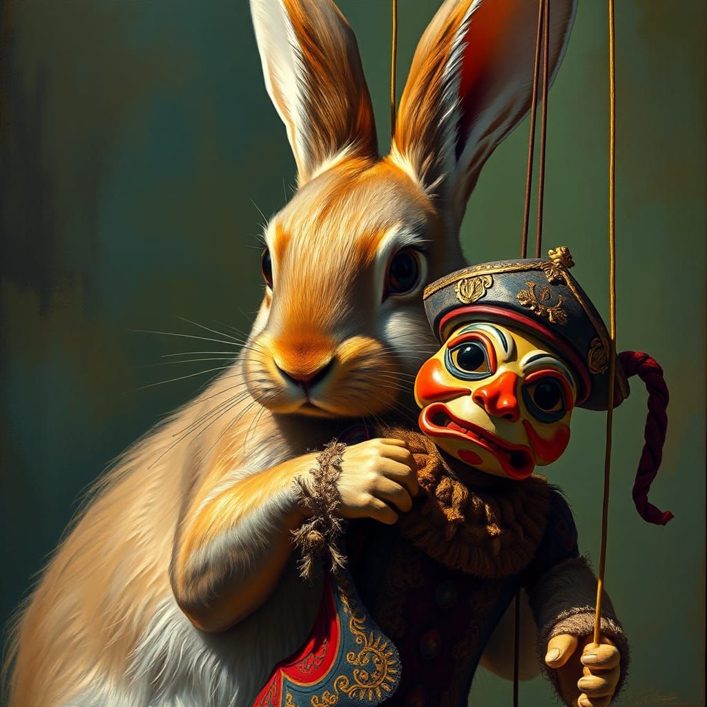 Iridescent Rabbit Pulls Strings of Fate