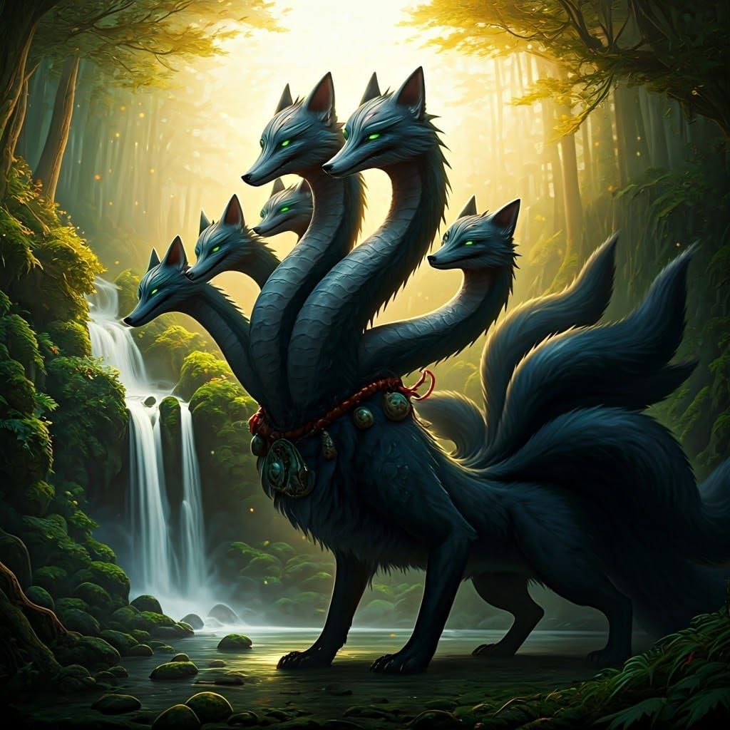 Majestic Fox Spirit in Vibrant Forest