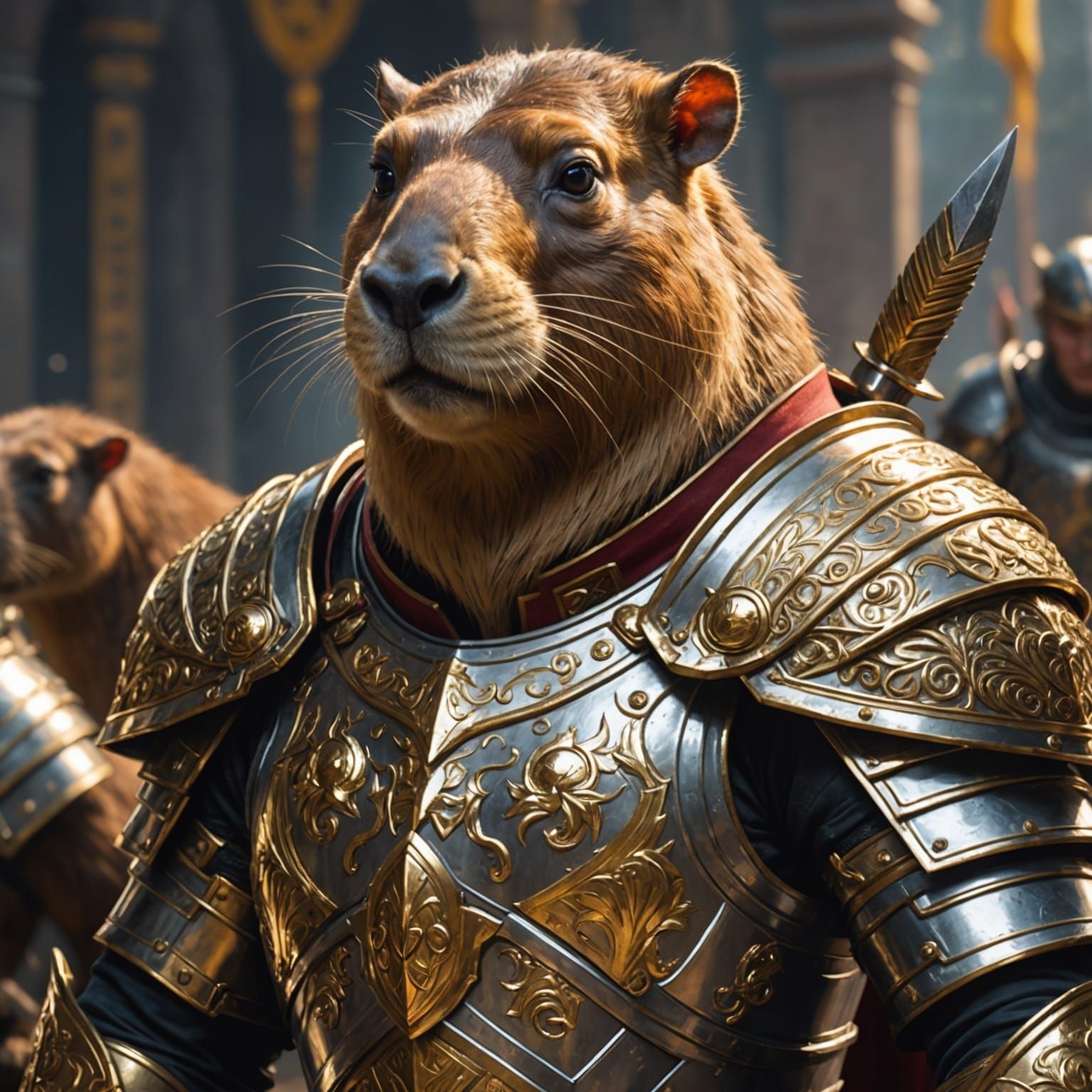 Capybara Superhero Portrait in Hyperrealistic Style