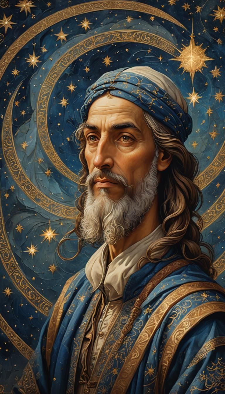 Al-Biruni Portrait Inspired by Leonardo da Vinci