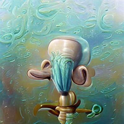 Squidward as Oil Painting by Gurney