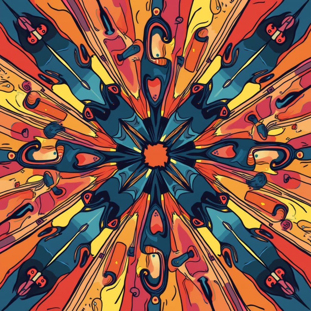 Dynamic Geometric Music Composition in Pop Art Style