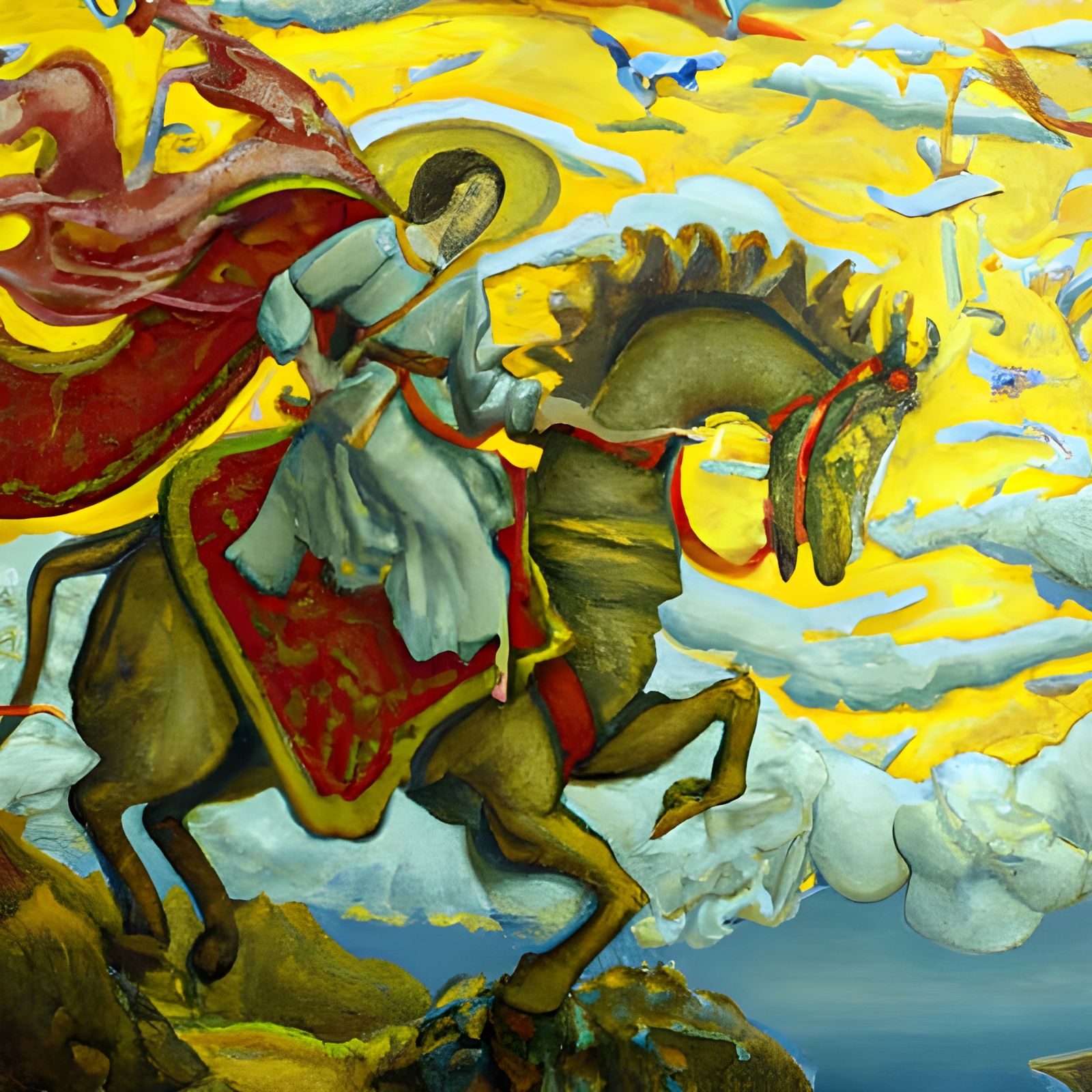 Saint George and the Dragon: Byzantine-Style Painting