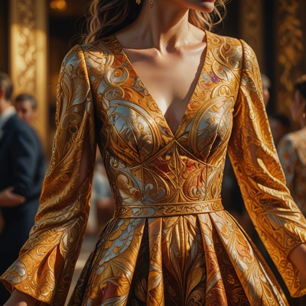 Vibrant Oil Painting Portrait of a Woman in Warm Golden Ligh...