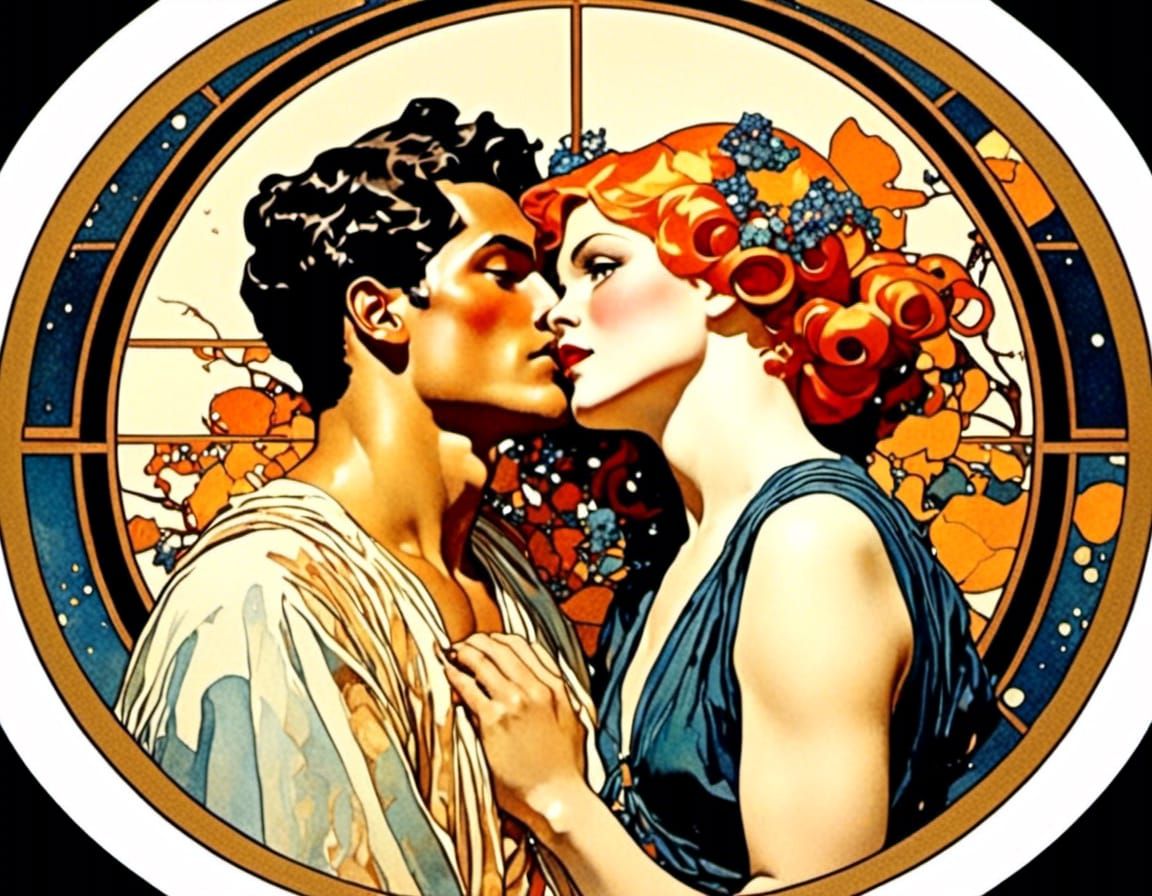 Art Nouveau Illustration in a Psychedelic Style