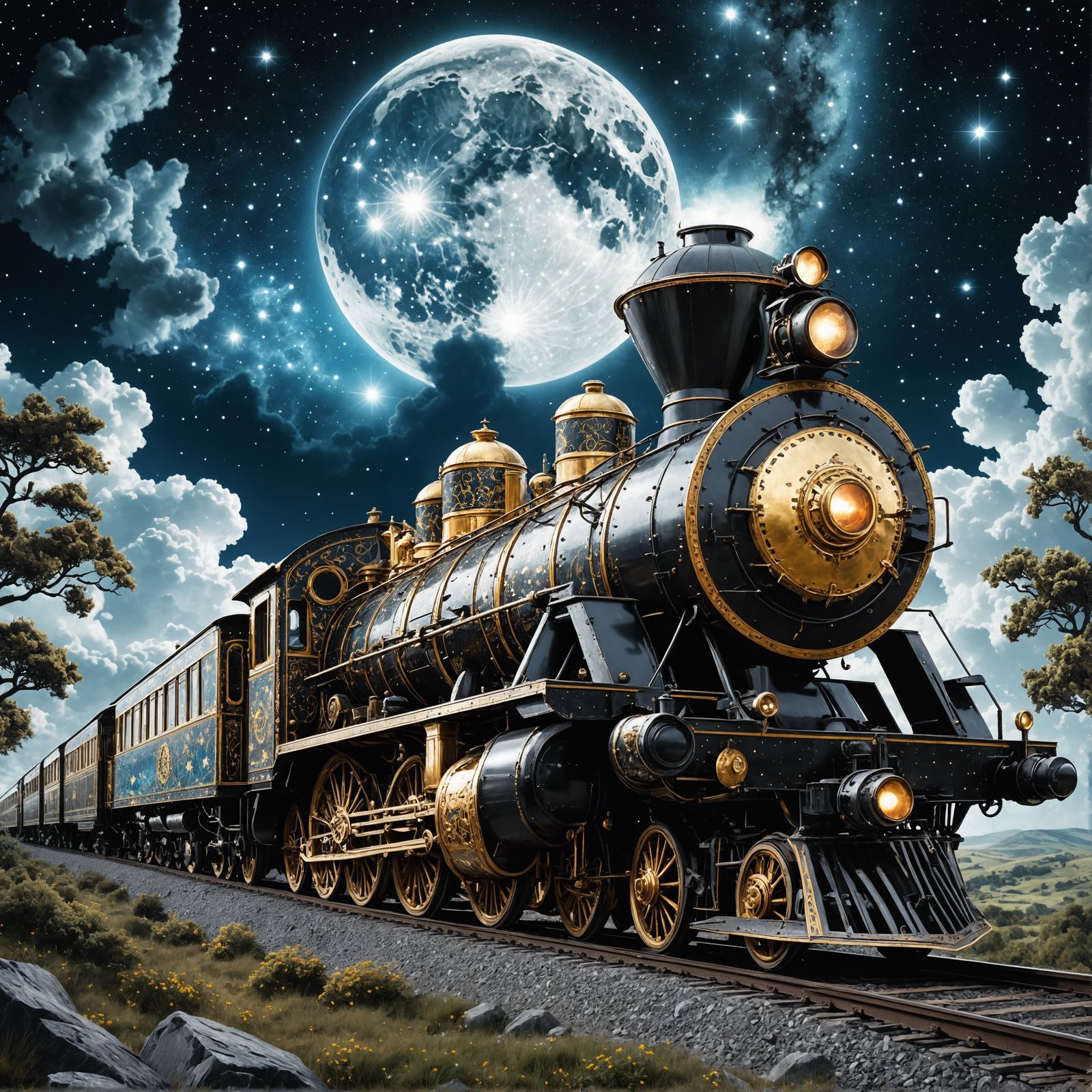 Bright night's train