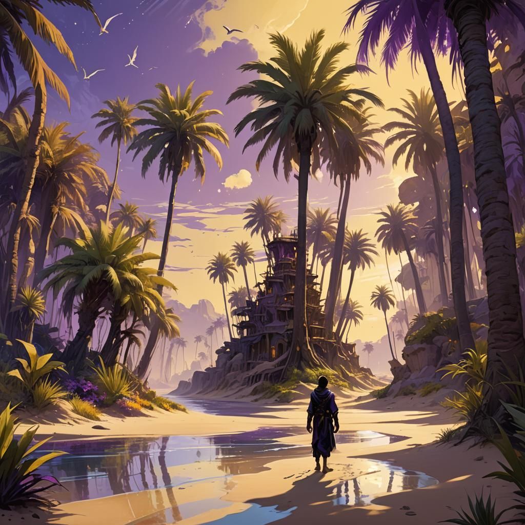 Magical Desert Oasis: Ethereal Fantasy Art