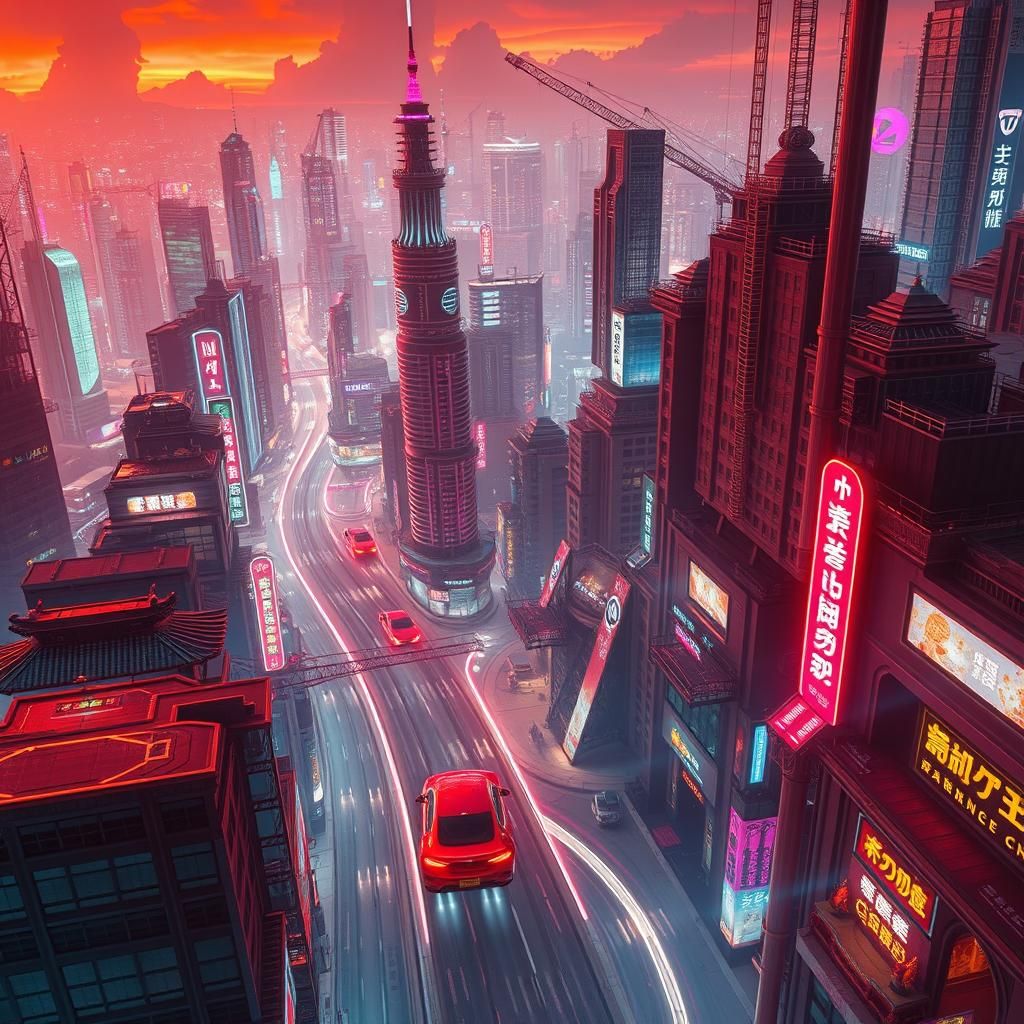 Neon Metropolis: Cyberpunk Cityscape in 8k Panoramic