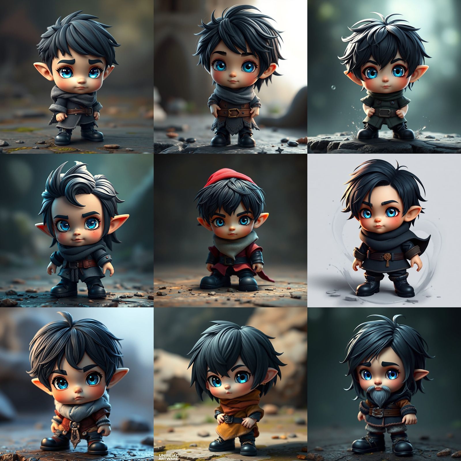Realistic Chibi-Style Gnome Boy: Fantasy Concept Art