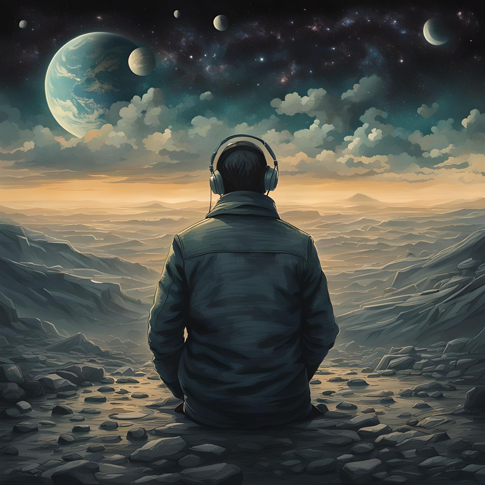 Solitary Figure Embraces Loneliness