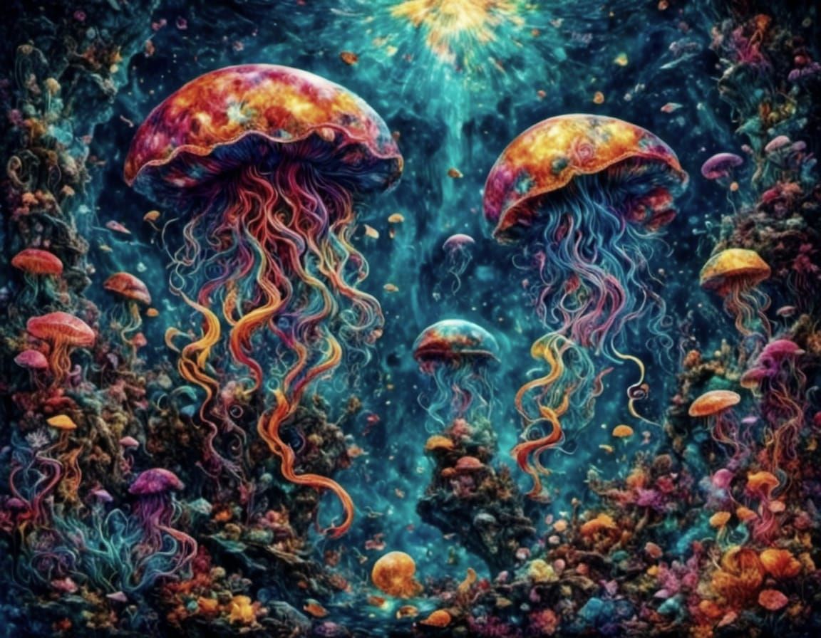 Underwater life in Oils