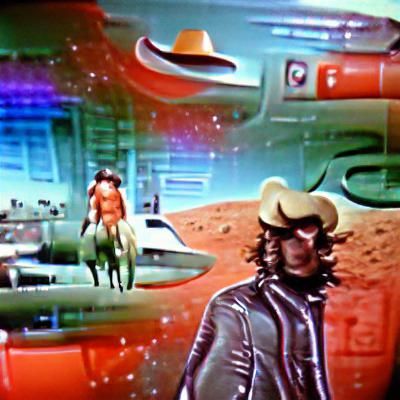 Space Cowboy in 1960s Sci-Fi Style