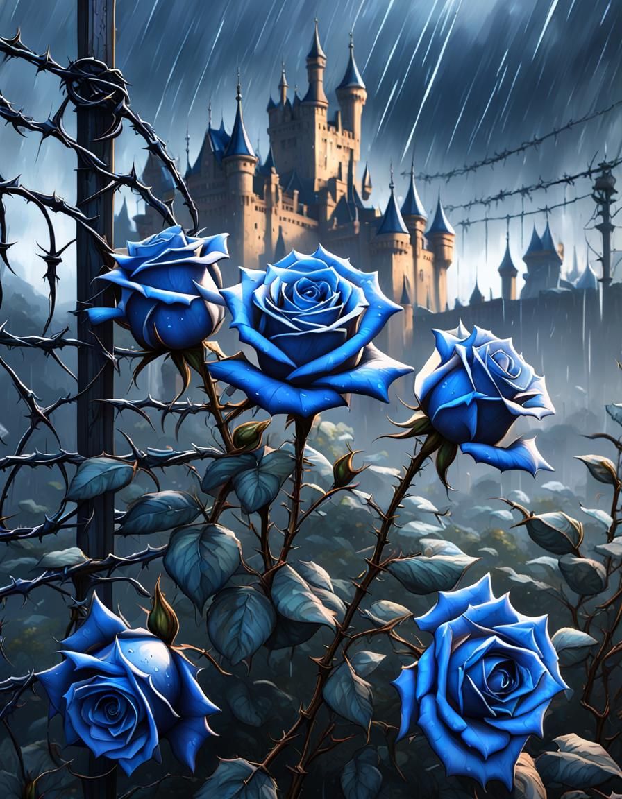 Dark Fantasy Roses, Thorns, and Castle