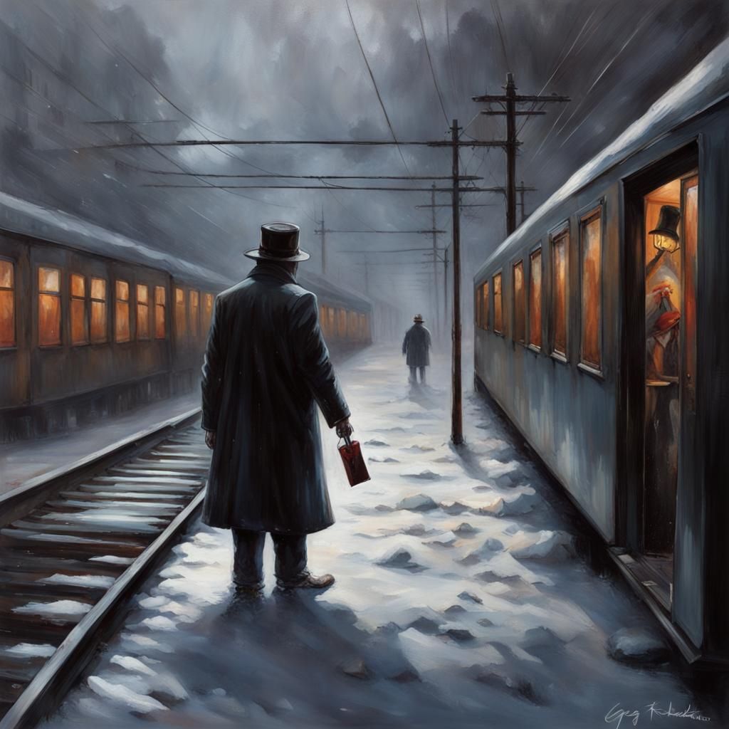 Sinister Train Scene by Greg Rutkowski