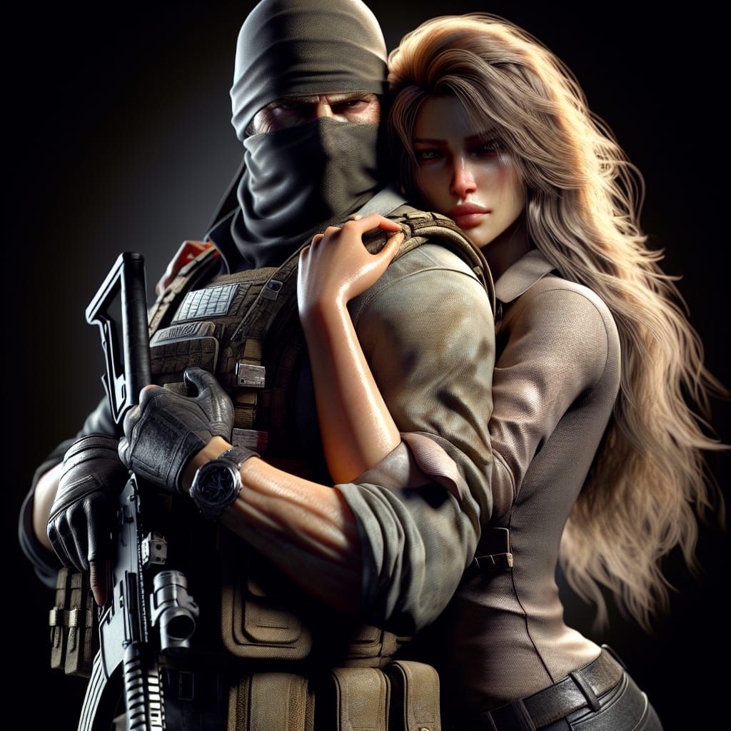 Solid Snake and Natasha