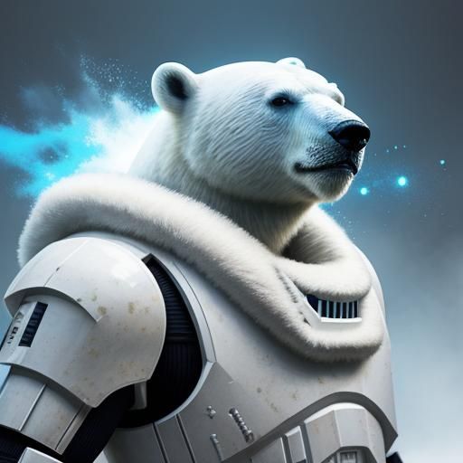 Polar Bear Stormtrooper in Hyperrealistic Concept Art