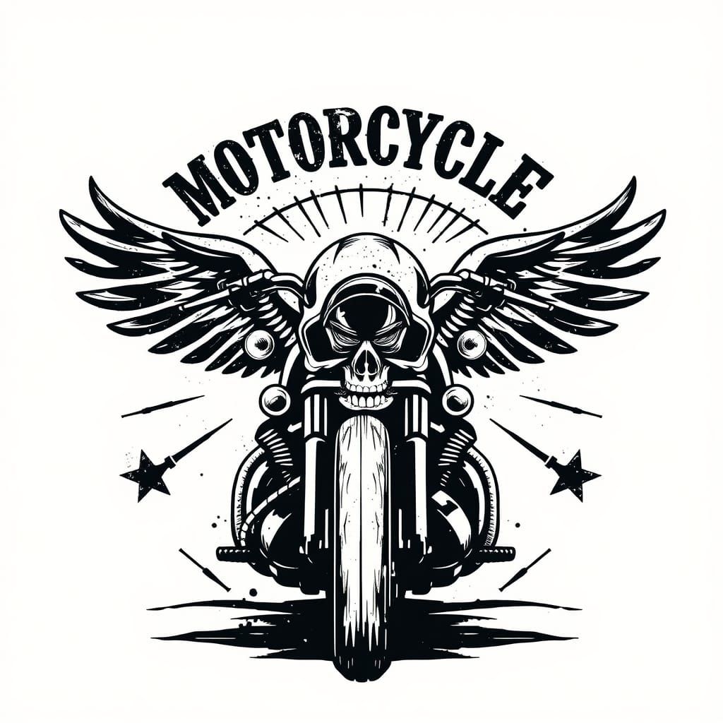 Rebellious Biker Gang Logo in Vintage Style