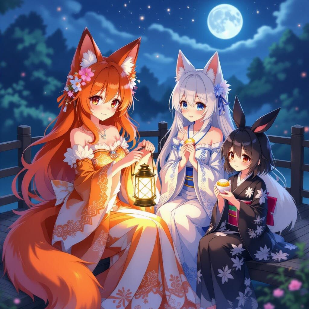 me, Wolfie and Moon celebrating the Mid-Autumn Festival