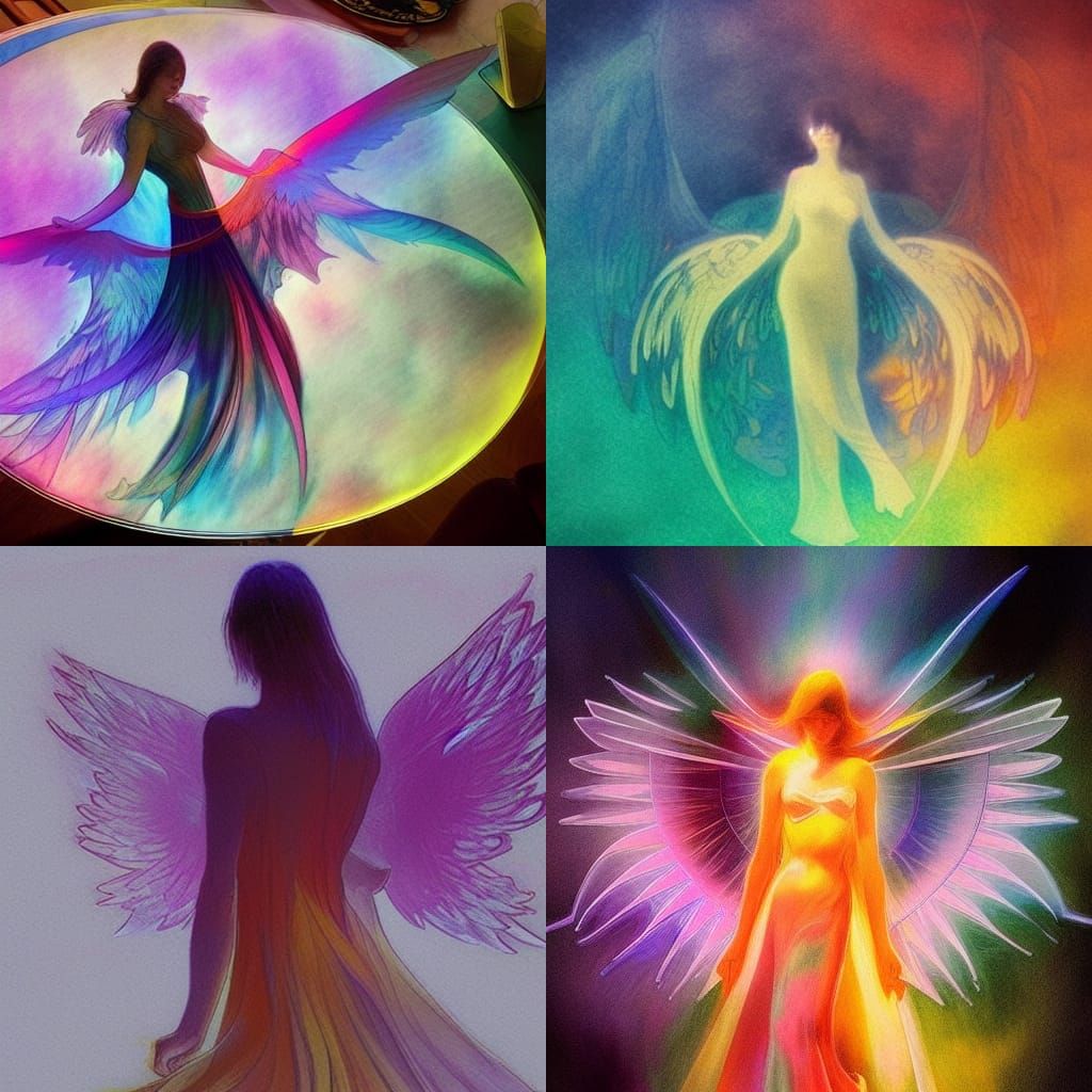 Angelic Glass Table in Art Nouveau Style