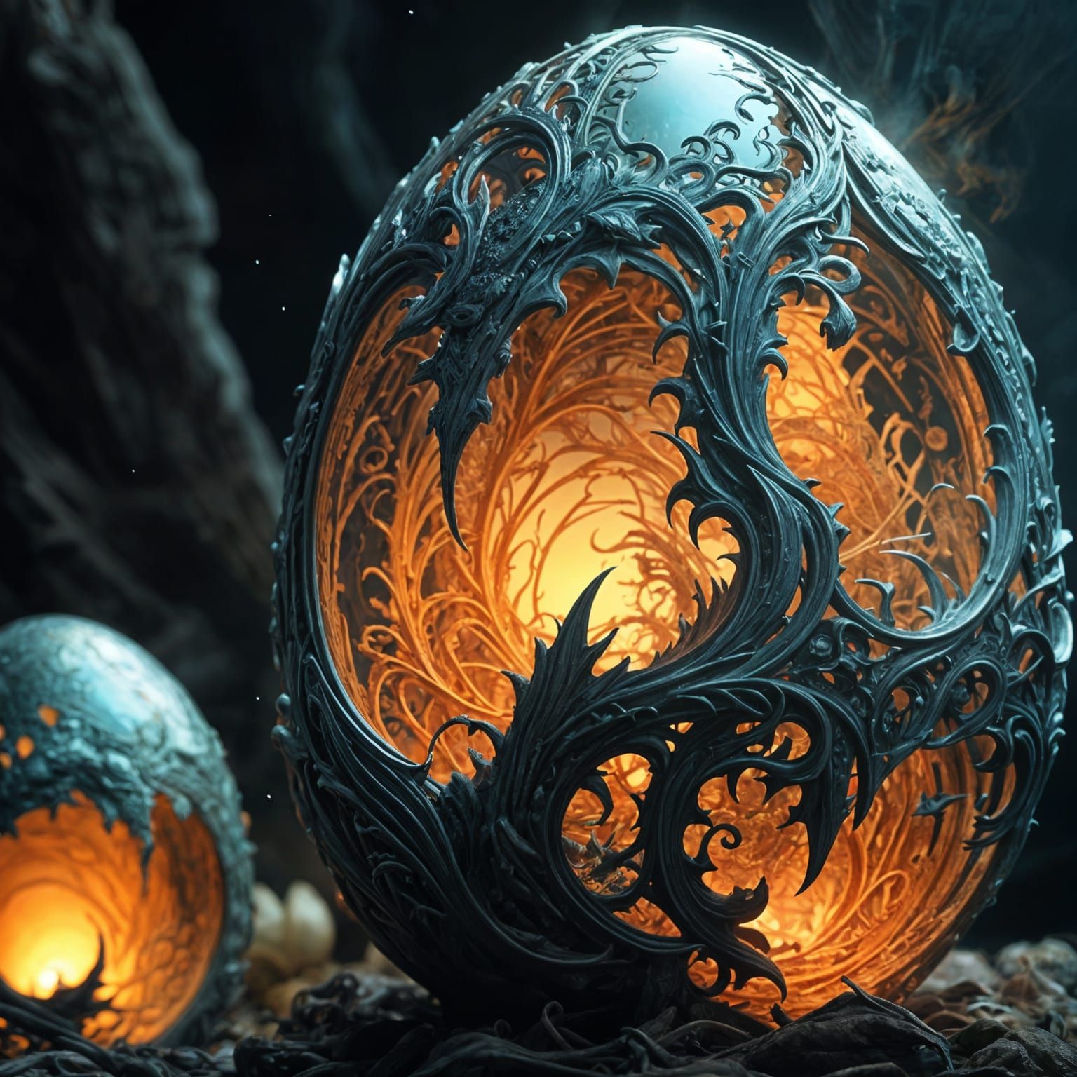 Surreal Dragon Egg in Epic Cinematic Style