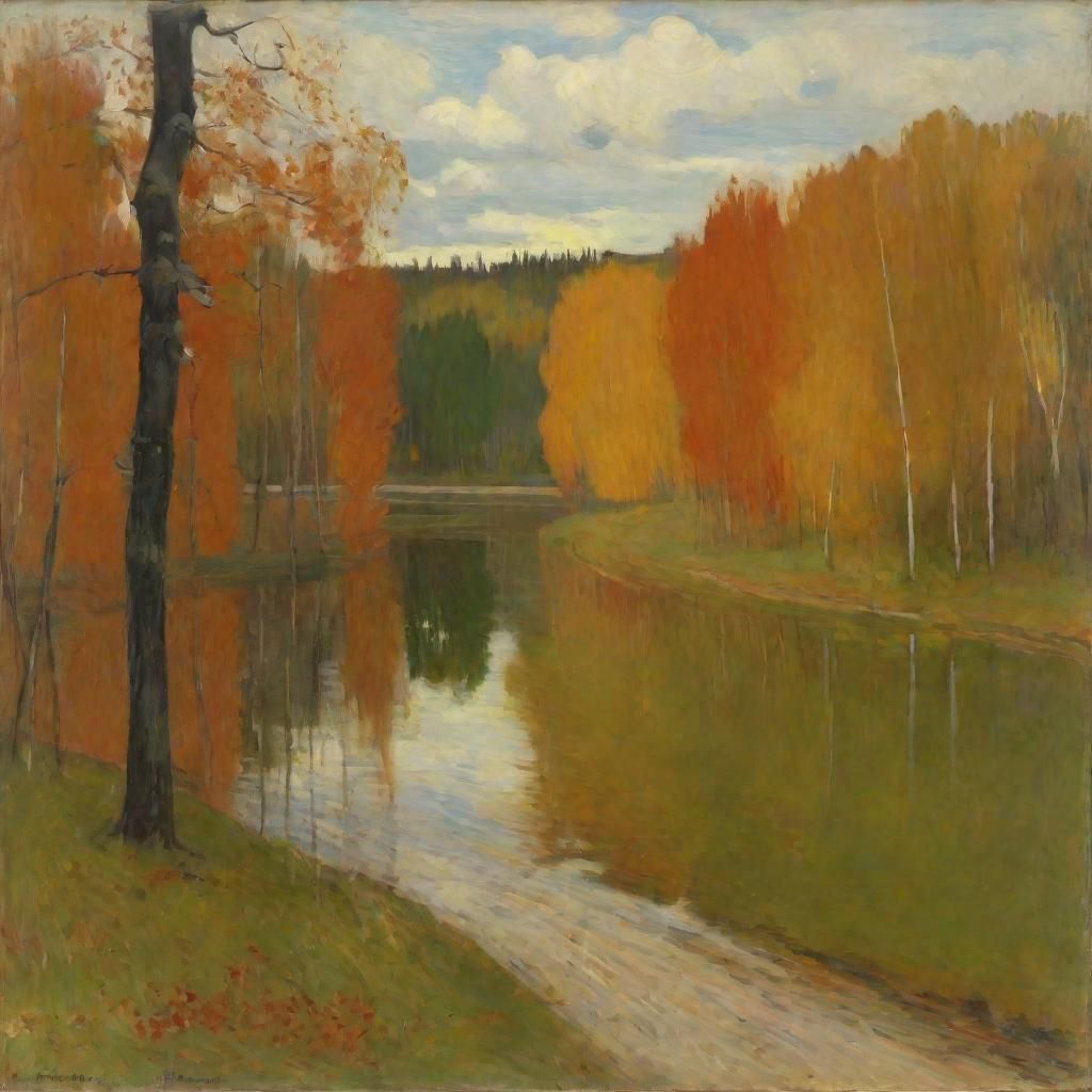 Evocative Autumn Landscape Painting
