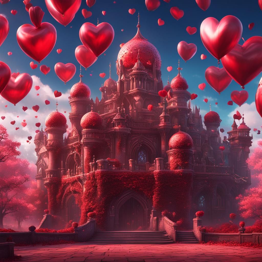 Fantastical Valentine's Day Matte Painting in Deep Color