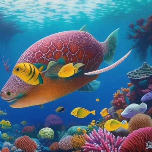 Flapjack Octopus in a Whimsical Underwater Forest