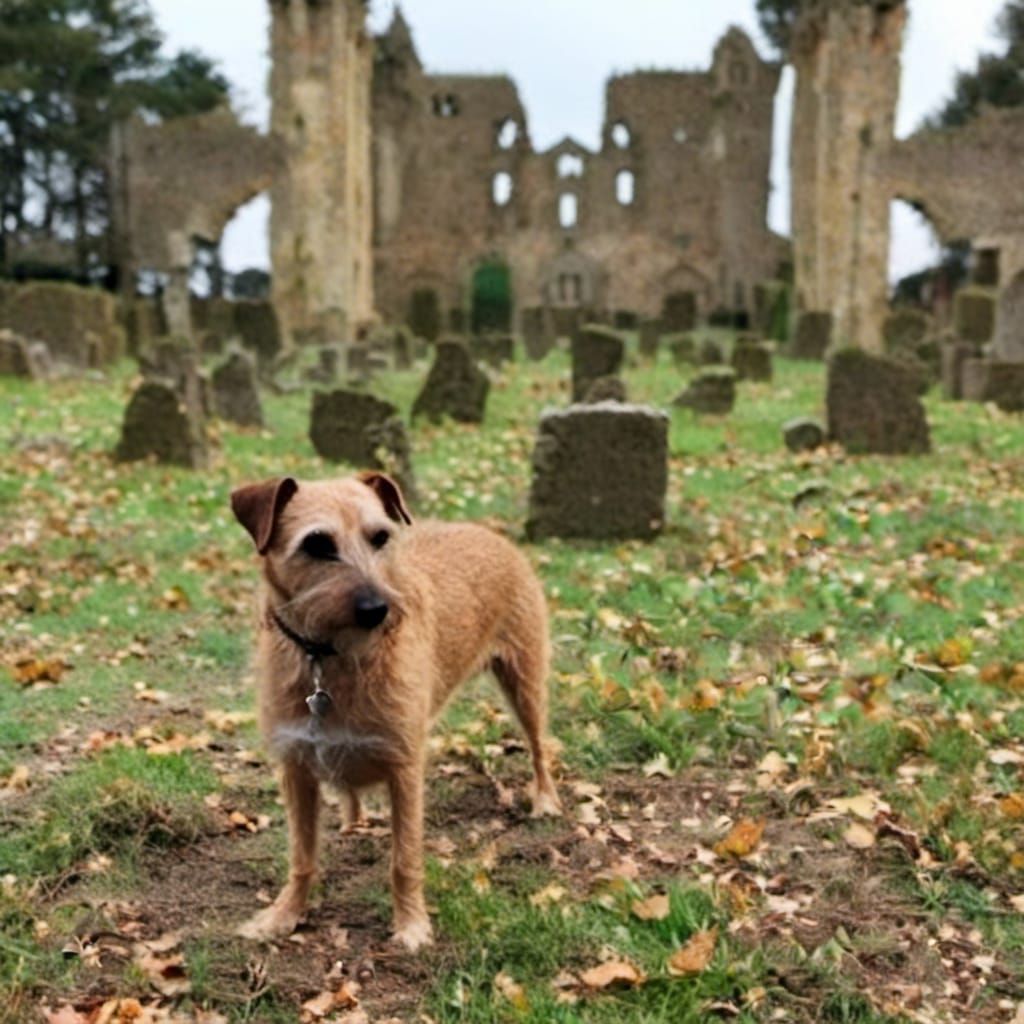 Figure Before a Mysterious Labyrinth