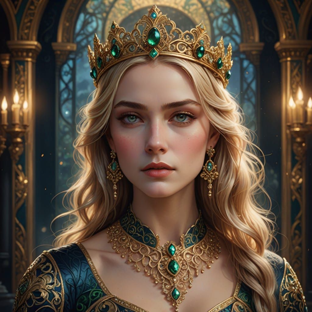 Regal Beauty in Art Nouveau Splendor