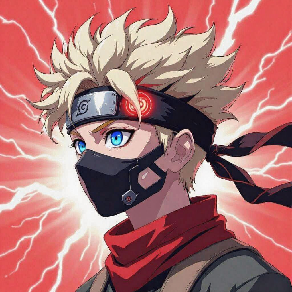 Anime Character with Cybernetic Visor in Manga Style