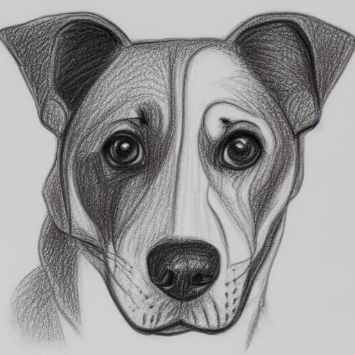 Simple Line Drawing of a Dog