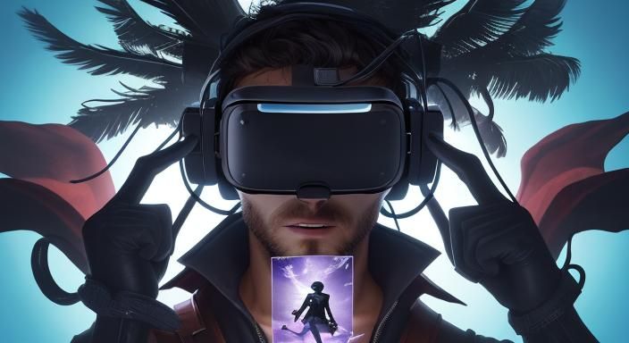 VR Gamer Immersed in Pirate Adventure Game