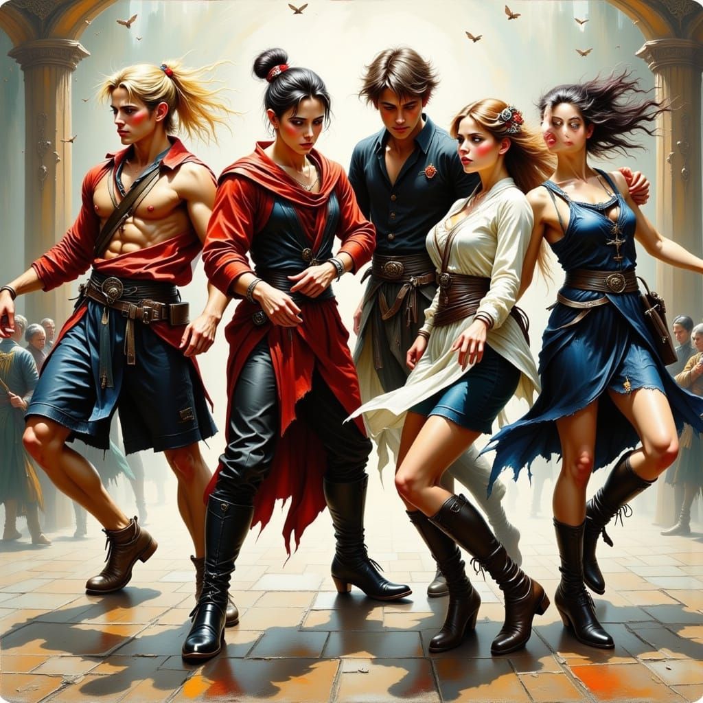 Dancing Fairy Elf in Digital Art Style