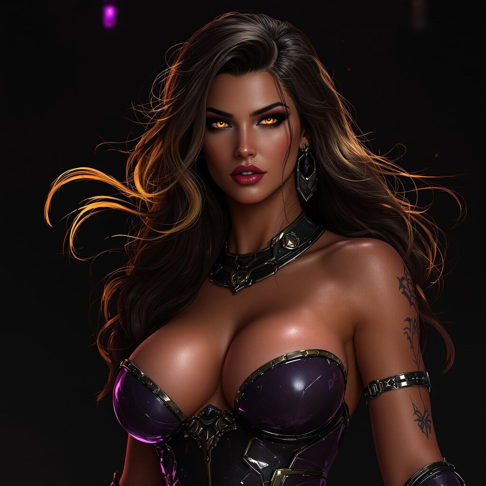 Cyberpunk Barbarian Goddess in Latex Armor