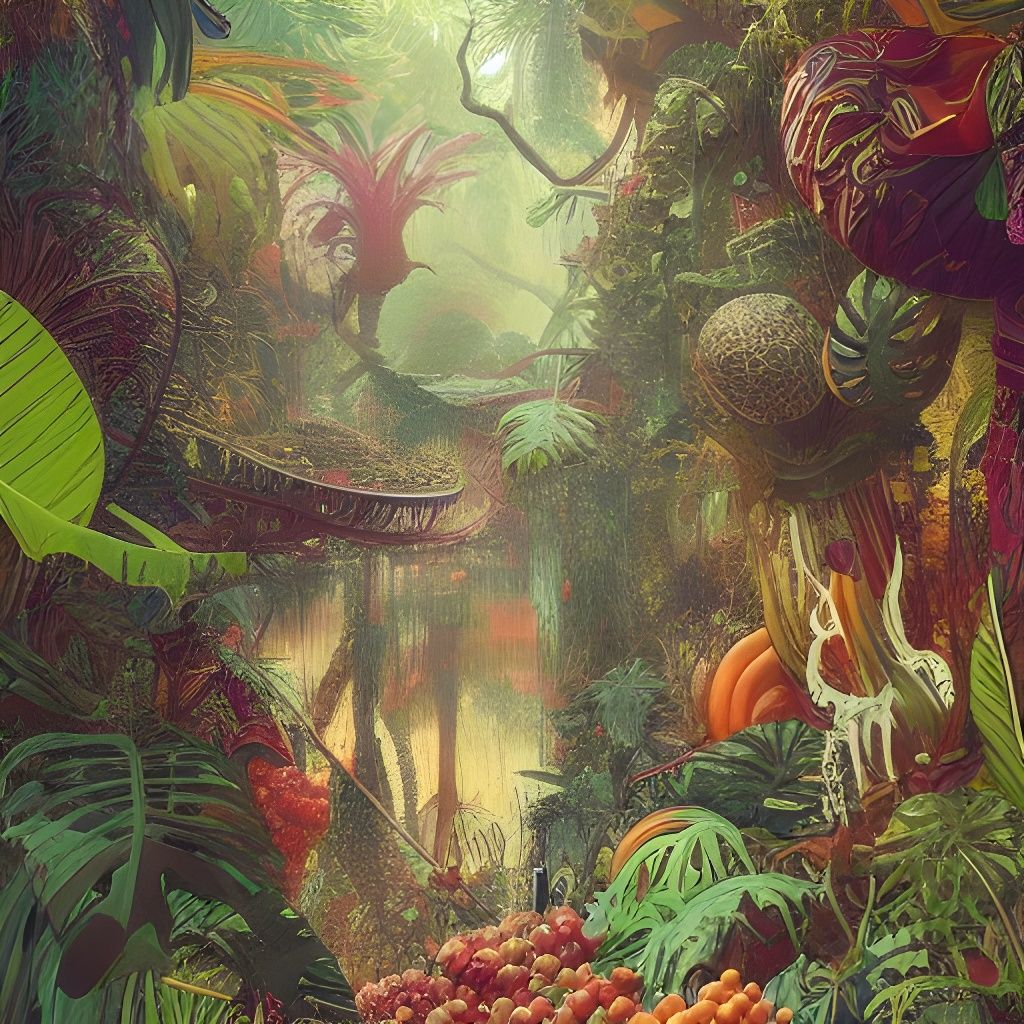 Enchanted Jungle of Exotic Fruit: Matte Painting