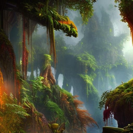 Detailed Jungle Matte Painting in Unreal Engine