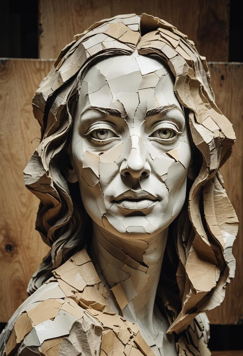 Surreal Stone Woman Portrait in Macro Photography