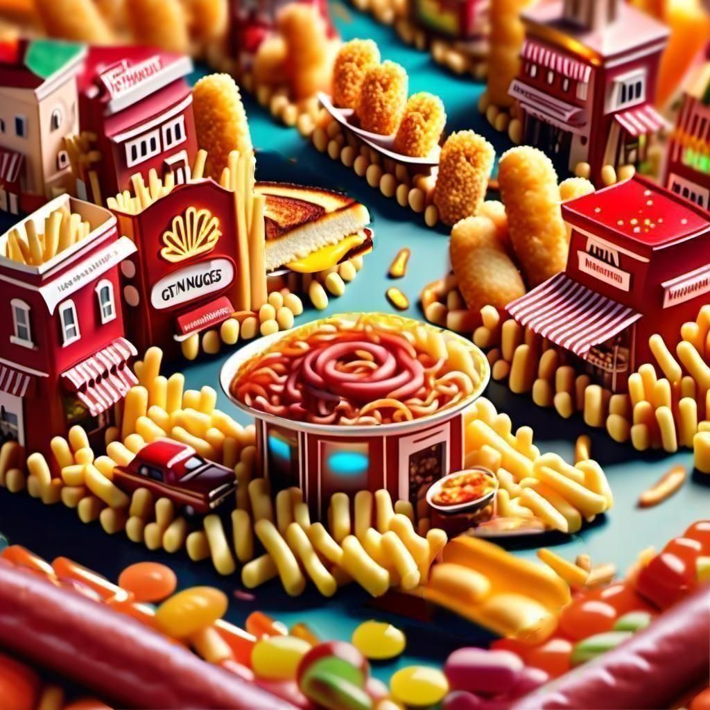 Light Red Long Sausages: An AI Interpretation