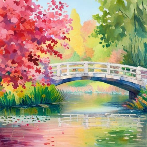 Four Seasons Bridge in Soft Pastel Painting