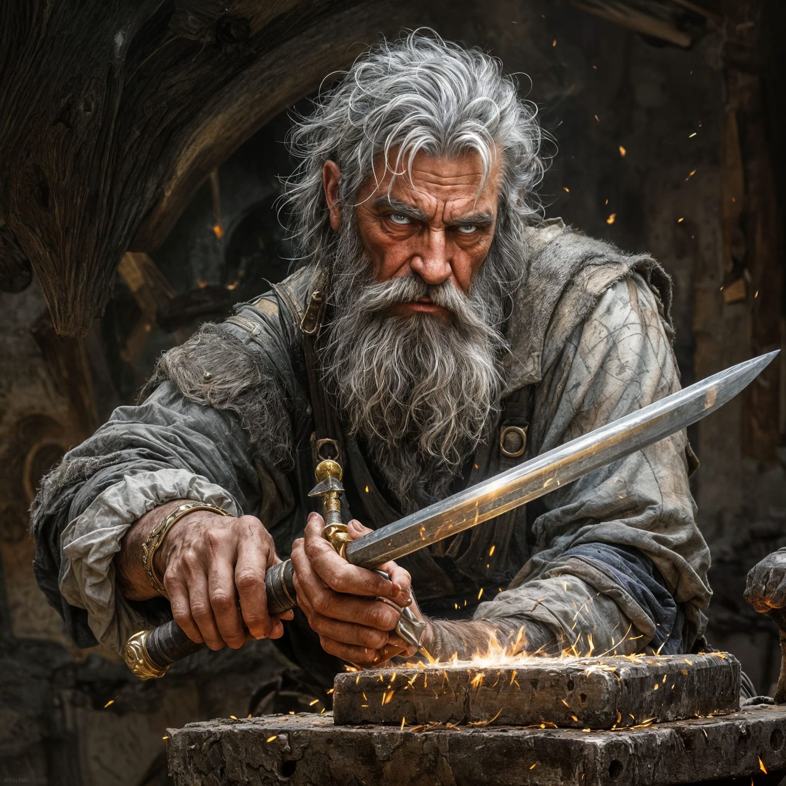 Medieval Blacksmith Masterpiece in Pastel Fantasy Style