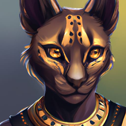 Fantasy RPG Character: Female Panther Tabaxi Portrait