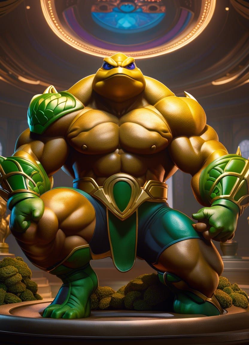 Battletoads Bodybuilders: Dynamic Hyperdetailed Splash Art