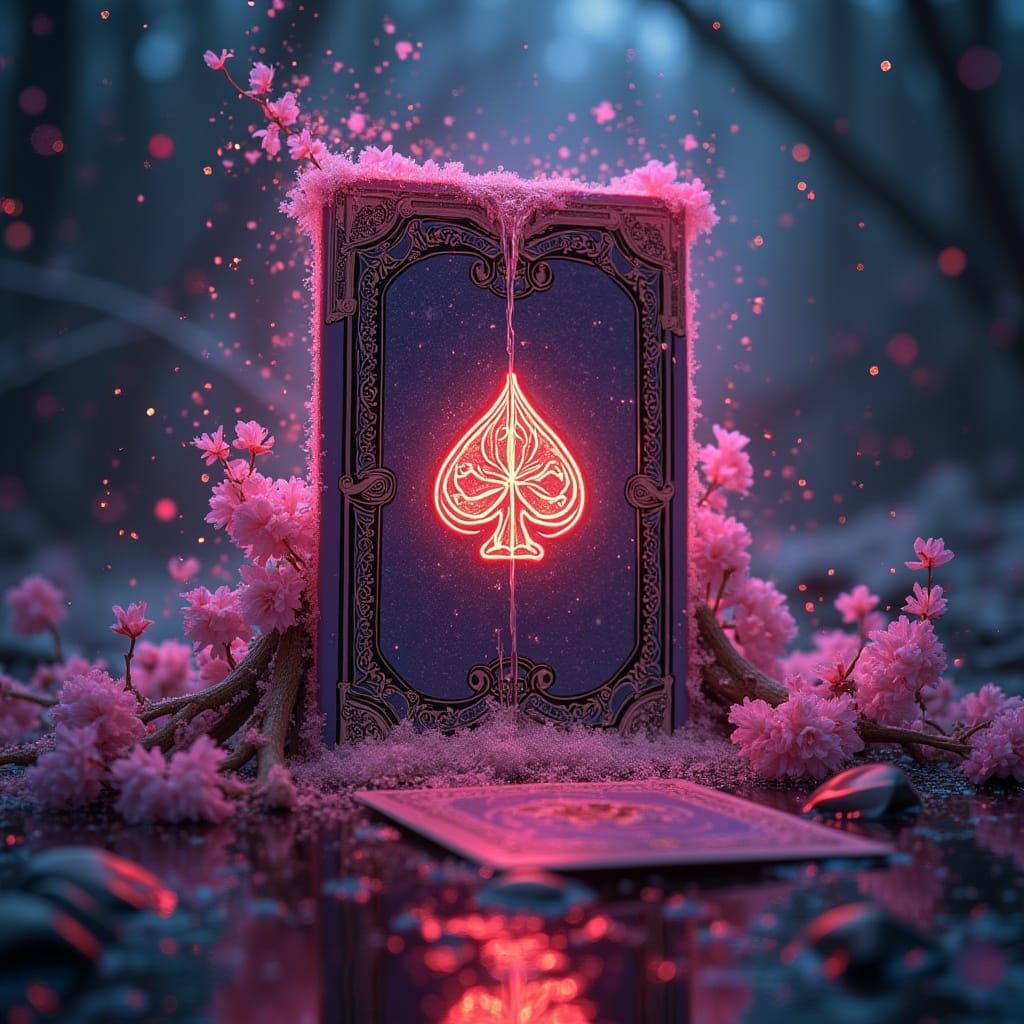 Playing Cards Cascade as a Waterfall